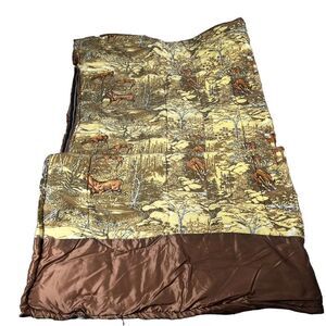 Vintage 1970’s 1980’s Western Field by Montgomery Ward Deer Scene Sleeping bag